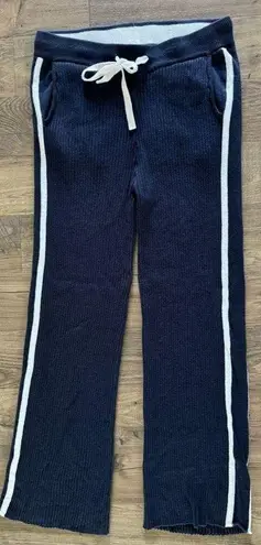 Faherty  Game Set Sweater Pants in Team Navy Blue Ribbed Cashmere Blend Women's M