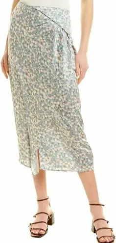 Vince  Carnation Asymmetrical Cascade Midi Skirt - Blue Fog $325 NWT - Image 1