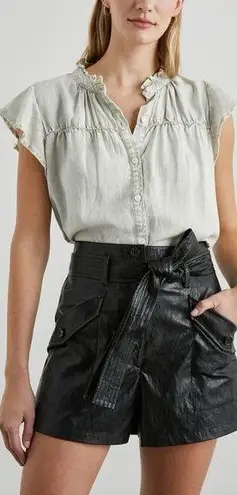 Rails Ruthie Top Sage Acid Wash Sz Medium Tencel/ Linen/ Ramie