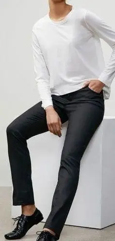 ✨ Lafayettee 148 Waxed Denim Thompson Jeans Slim Straight Leg Black Jean Size 0