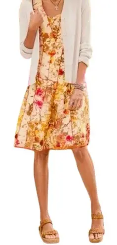 Sundance Evelyn 100% Silk Floral Mini Dress Women's 10 Ivory Flowy Feminine Chic