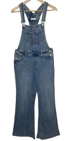 Happily Grey Flare Overalls Denim Flare Leg Jean Overall Blue, size 7 / 28