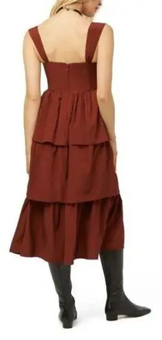 We Wore What Corset Poplin Maxi Dress in Smoked Paprika Size US 0