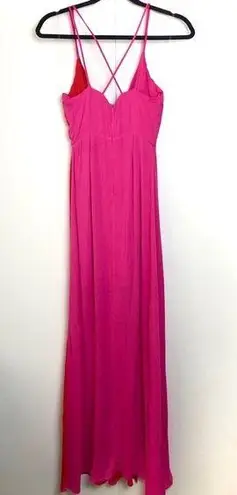 Francesca's Francesca’s Alya Two Tone Maxi Dress Pink Red NWT