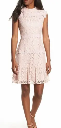 Julia Jordan blush lace sleeveless mockneck dress size 10