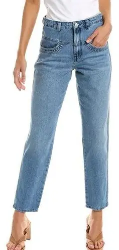 Ba&sh Sophia High Rise Mom Relaxed V-Shaped Yoke Straight Leg Jeans Light Wash - Image 1