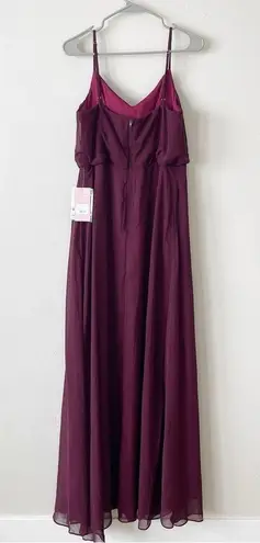 Birdy Grey  Gwennie Bridesmaid Dress in Chiffon Cabernet Size Large NWT