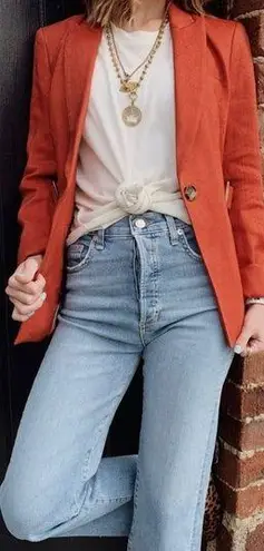 Veronica Beard Baltazar Linen Peplum Dickey Jacket In Clay