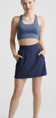 Quince NWT Performance Tech Skort Navy Blue Sz XS Zip Pockets Pickleball Tennis