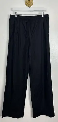 Reformation  Micah Tie Waist Wide Leg Pants in Black Size Large