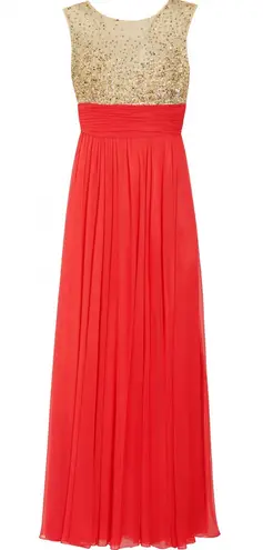 Milano Formals Fuchsia & Gold Beaded Evening Gown – Size 6 – NWT