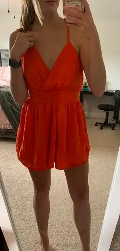 Miss Avenue Orange Romper Dress