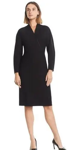 MM.LaFleur M.M. LaFleur The Pamela Dress - Tuxedo Women's 8 Black V-Neck Wool Pencil Career