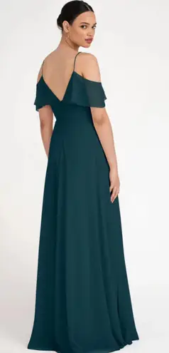 Jenny Yoo Collection Dress Mila Luxe Chiffon Maxi Caspian Sea Teal 0