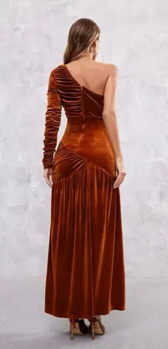 Boutique Rust Velvet Dress