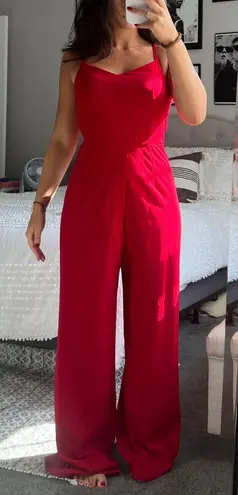 Francesca's Francesca’s Red Jumpsuit 