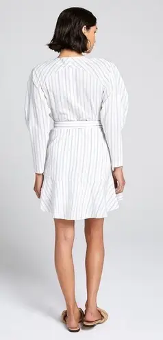 ALC Frank A.L.C. Enzo Dress Stripe Wrap Poplin White Salmon Size 2 NWT