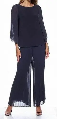 Marina Pleated Chiffon Round Neck Long Illusion Wing Sleeve 2