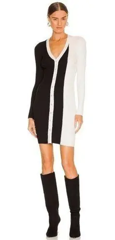 BCBGeneration  Colorblock Sweater Dress in Black & White Large New Womens