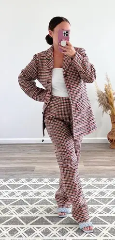 Pendleton Vintage 1970’s houndstooth 2 piece suit set blazer & pants americana