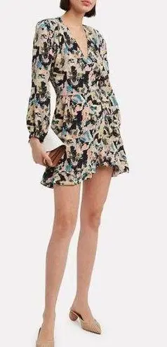 IRO Bloomy Women's Multicolored Floral Mix Printed Wrap Mini Dress Size 36