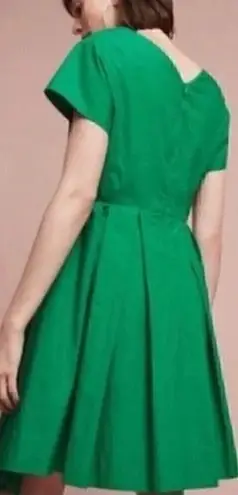 Maeve Anthropologie  Green Faux Wrap Asymmetrical Dress Size 6