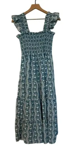 Hill House Ellie Nap Dress in Trailing Vine Blue Size XS