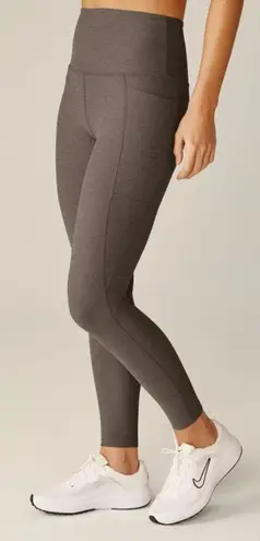 Beyond Yoga Spacedye Out of Pocket High Waisted Midi Leggings Stretch Taupe XXS