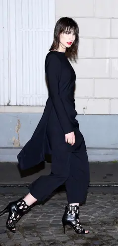 Alaia Azzedine women’s studded laser-cut cutout caged leather open-toe bootie 40