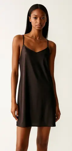 Max Mara Weekend Slip Dress Semi Sheer Sleeveless Black Large Quiet Luxury Chic