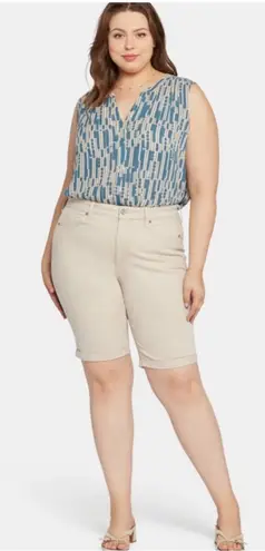 NYDJ Briella Straight Leg Lift Tuck Technology Jeans Shorts 11" Beige Size 14 - Image 1