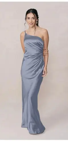 Revelry Jade Satin Dress Blue Size 4