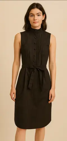 Willow Navy Pleated Button