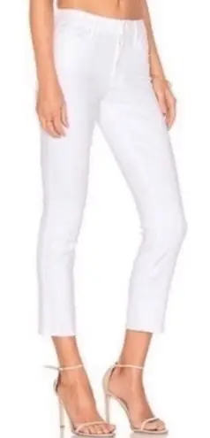 MOTHER Denim The Looker Crop White Jeans
