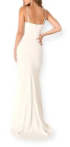 Lulus Finding the One White Mermaid Maxi Dress size XS NWT