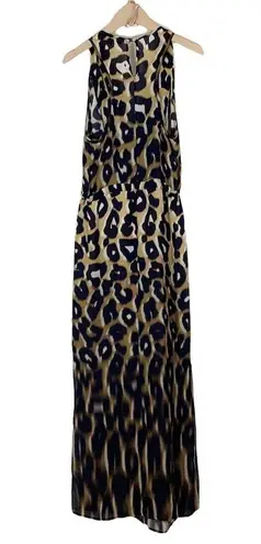 NWOT Manning Cartell Born Free Leopard Print Tie Waist Maxi Dress Size 0 Tan