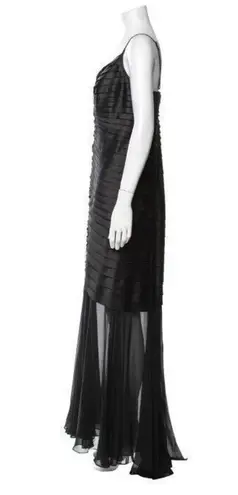 Tadashi Shoji Vintage Tadashi Spaghetti Strap Black Formal Gown With Matching Shawl Size 14
