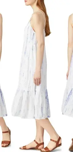 Rails Dress Women Medium Blue White Cloud Tie Dye Linen Blend Delilah Midi