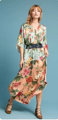 Farm Rio Marilla Maxi Dress Floral Kimono Bohemian Size XS