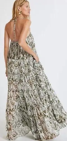 MISA Los Angeles Andromeda Dress Spring Ikat Print Large NWT