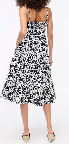 J.Crew black & white floral tie front midi dress