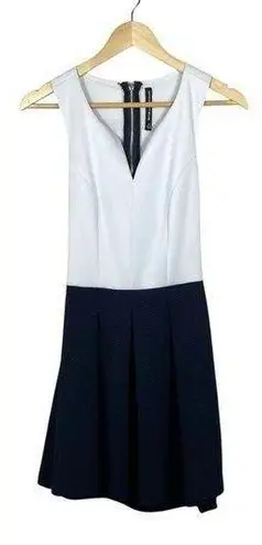 W118 By Walter Baker Walter Baker W118 Flare Skater Back Cutout Mini Dress White/Navy Size XS