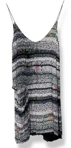 Acne Studios Dress FLAWS PROJECT Black Colorful Spaghetti Straps V-Neck Women 34
