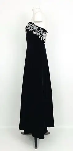 Vintage Y2K Beaded Embellishment Strapless Gown in Black | Size 4