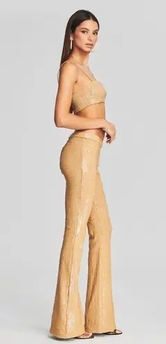 Retrofête Vaani Bra in Nude Large New Womens Squins Crop Tank Top Brown