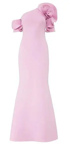 Badgley Mischka • Lilac Asymmetric Floral-Embellished Dress gown scuba mermaid