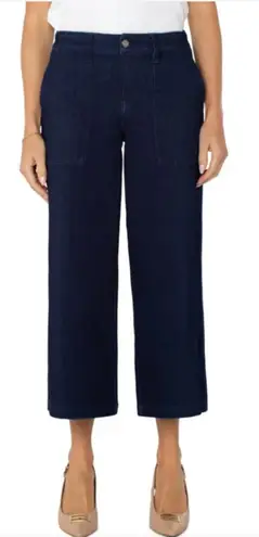 Liverpool Wide Leg Elastic Back Cargo Jean Blue Size 10 NWT STITCH FIX