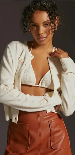 NWT Favorite Daughter Lana Bra Top Ivory Large Wool Cashmere Triangle Bralette