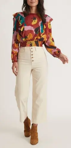 Marine layer Bridget Exposed Button Crop Wide Leg Corduroy Pants US 14