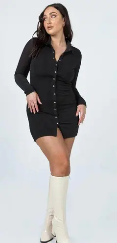 Princess Polly Elody Long Sleeve Mini Dress Black